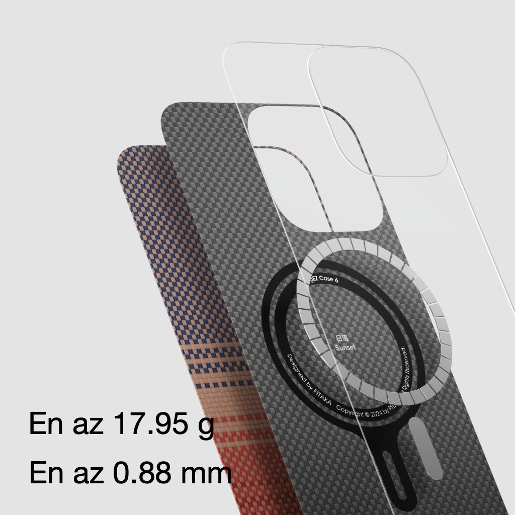 Pitaka iPhone 16 Karbon Kılıf MagSafe Uyumlu Aramid Fiber - Edge Sunset