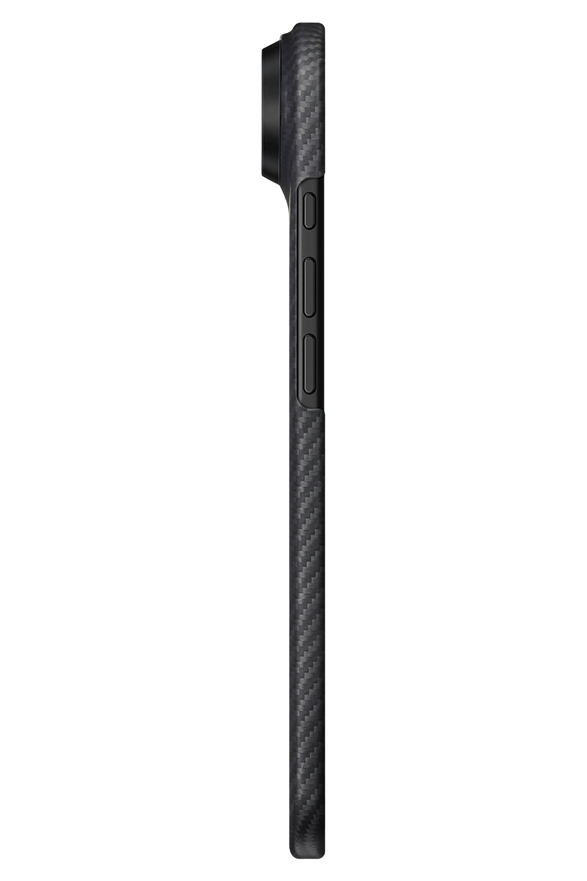 Pitaka Tactile Woven iPhone 17 Air MagSafe Uyumlu 1500D Aramid Fiber Kılıf Black-Gray Twill