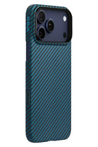 Pitaka Tactile Woven iPhone 17 Pro MagSafe Uyumlu 1500D Aramid Fiber Kılıf Black Blue