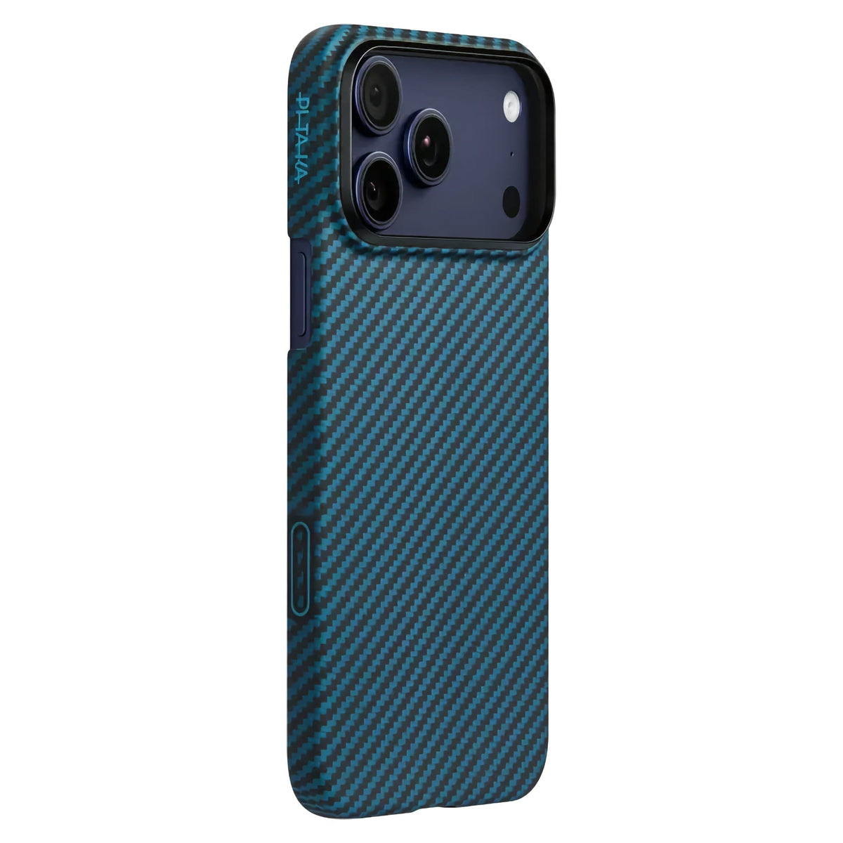 iPhone 17 Pro Karbon Kılıf MagSafe Uyumlu Aramid Fiber - Edge 1500D Black Blue