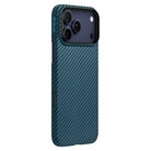 Pitaka iPhone 17 Pro Karbon Kılıf MagSafe Uyumlu Aramid Fiber - Edge 1500D Black Blue