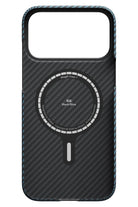 Pitaka Tactile Woven iPhone 17 Pro MagSafe Uyumlu 1500D Aramid Fiber Kılıf Black Blue