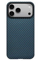 Pitaka Tactile Woven iPhone 17 Pro MagSafe Uyumlu 1500D Aramid Fiber Kılıf Black Blue