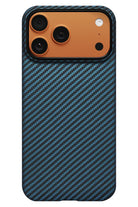 Pitaka Tactile Woven iPhone 17 Pro MagSafe Uyumlu 1500D Aramid Fiber Kılıf Black Blue