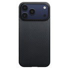 Pitaka iPhone 17 Pro Karbon Kılıf MagSafe Uyumlu Aramid Fiber - Edge 1500D Black Gray