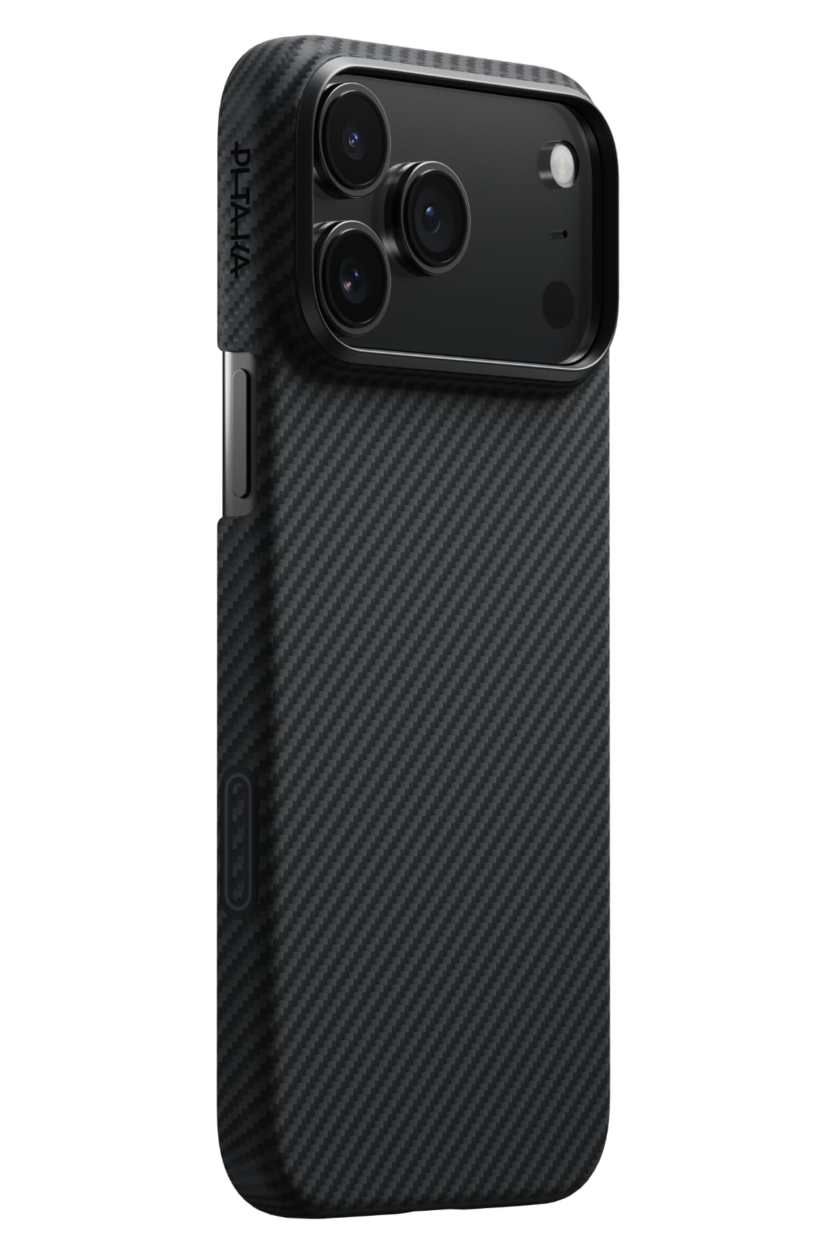 Pitaka Tactile Woven iPhone 17 Pro MagSafe Uyumlu 1500D Aramid Fiber Kılıf Black-Gray Twill