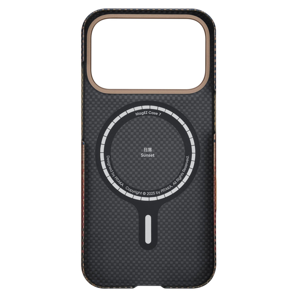 Pitaka iPhone 17 Pro Karbon Kılıf MagSafe Uyumlu Aramid Fiber - Edge Sunset
