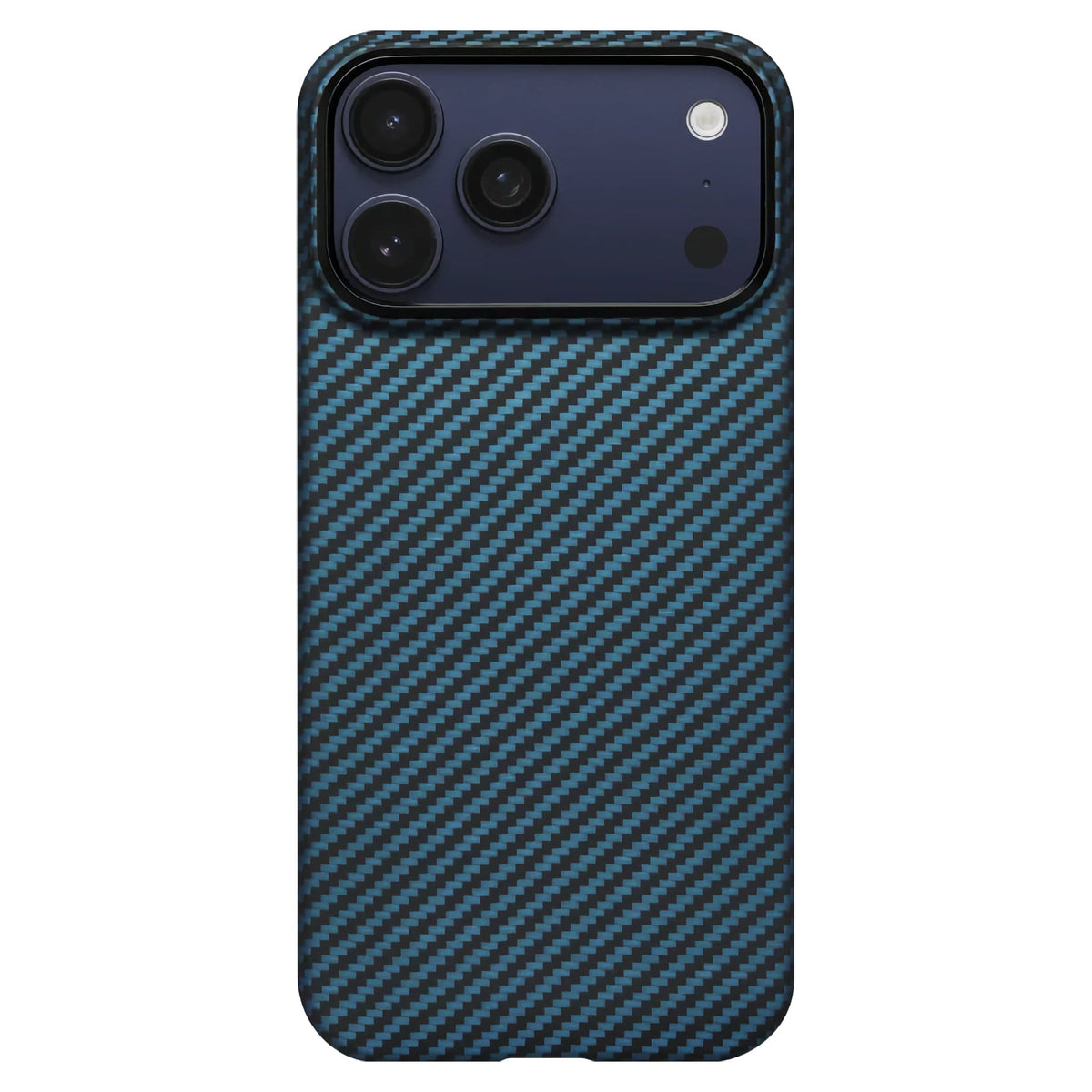 iPhone 17 Pro Max Karbon Kılıf MagSafe Uyumlu Aramid Fiber - Edge 1500D Black Blue