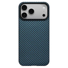 Pitaka iPhone 17 Pro Max Karbon Kılıf MagSafe Uyumlu Aramid Fiber - Edge 1500D Black Blue