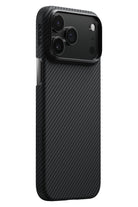 Pitaka Tactile Woven iPhone 17 Pro Max MagSafe Uyumlu 1500D Aramid Fiber Kılıf Black-Gray Twill